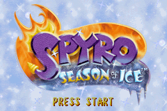 Spyro: Season of Ice title screen for GameBoy Advance
